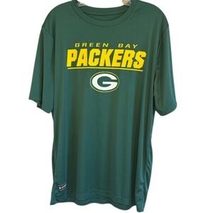 NFL Team Apparel Green‎ Bay Packers Men's Short Sleeve Performance Poly Shirt LG